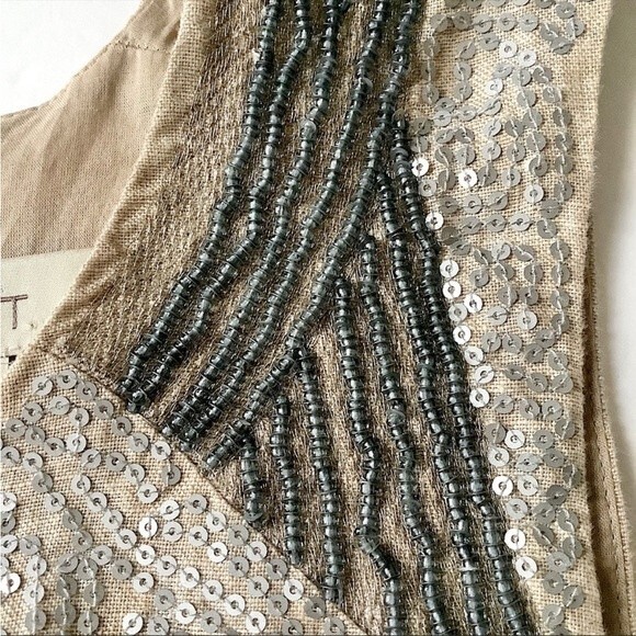 NWT Ann Taylor LOFT 100% Linen Sequin Sleeveless Sheath Dress in Women's Sz. 8 - Picture 6 of 12